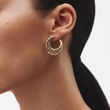 PENDIENTES ORO LISO BUCLE INFINITO MEDIANOS