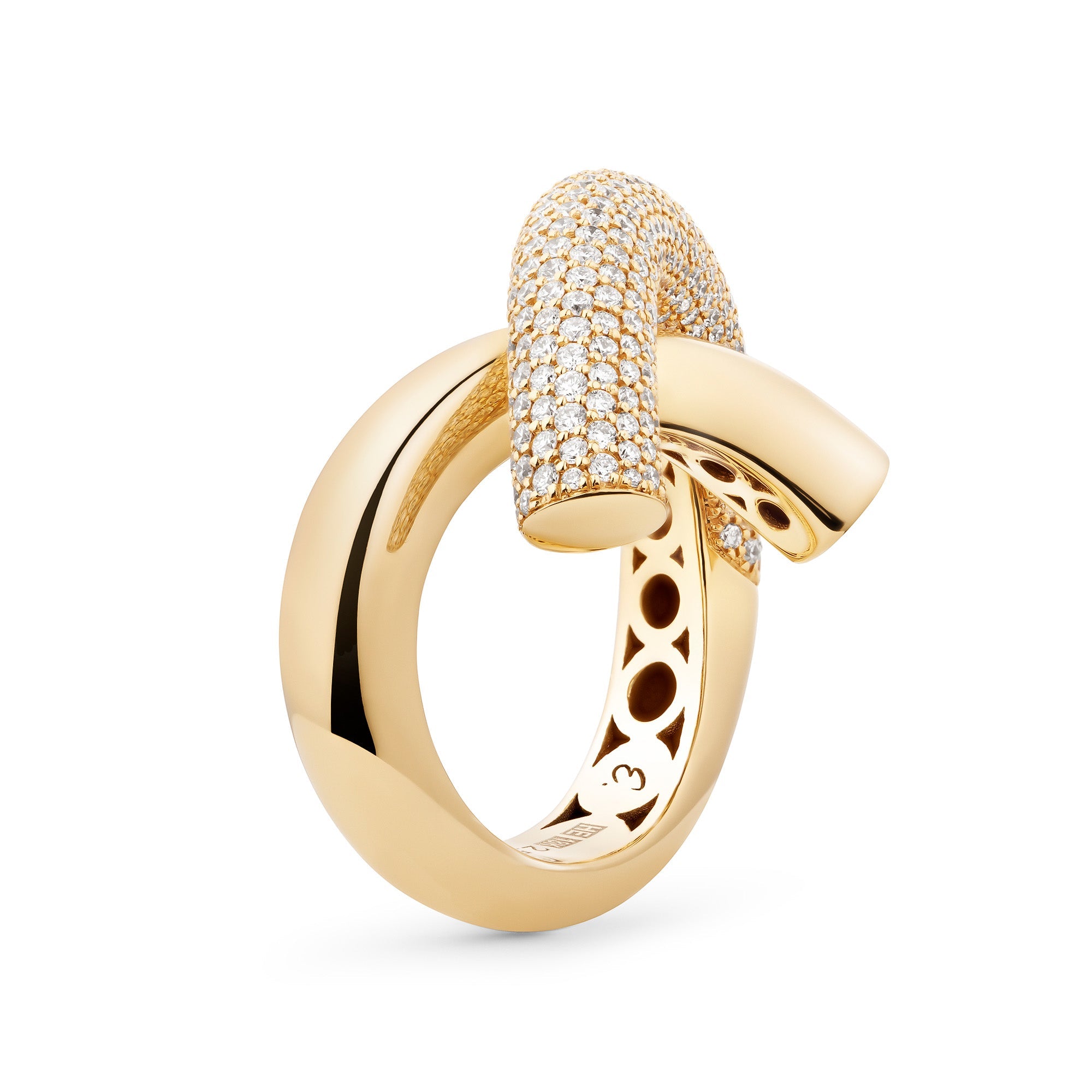 Cross Loop Ring Half Pave Big