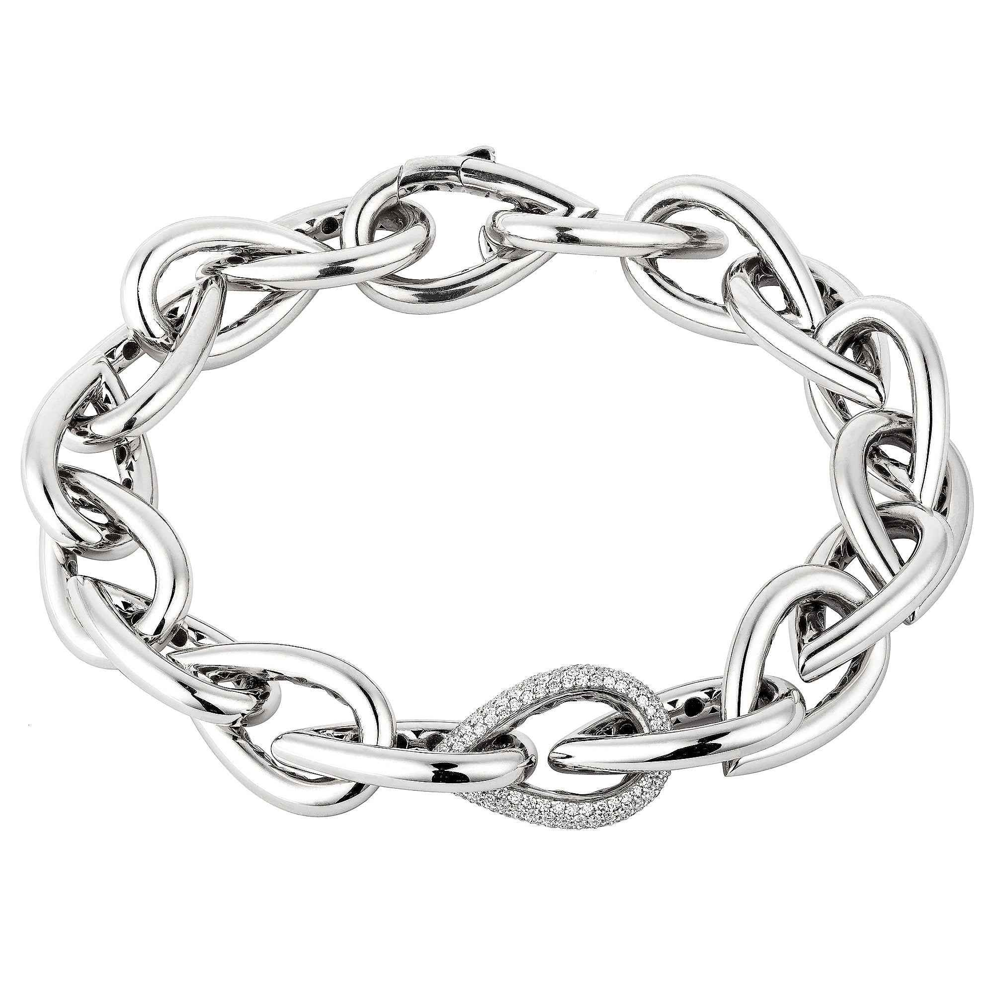 Drop Link Bracelet Pave