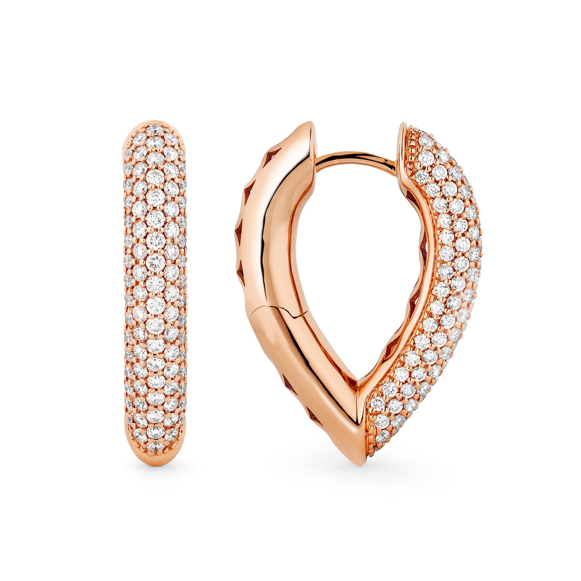 Drop Link Earrings Pave Medium