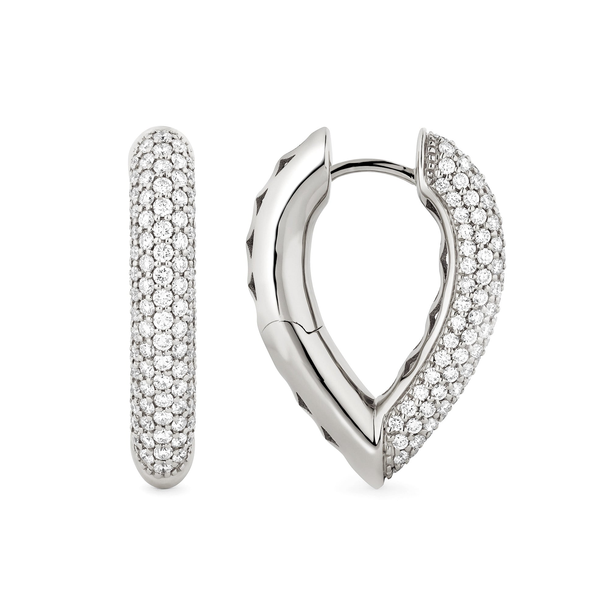 Drop Link Earrings Pave Medium