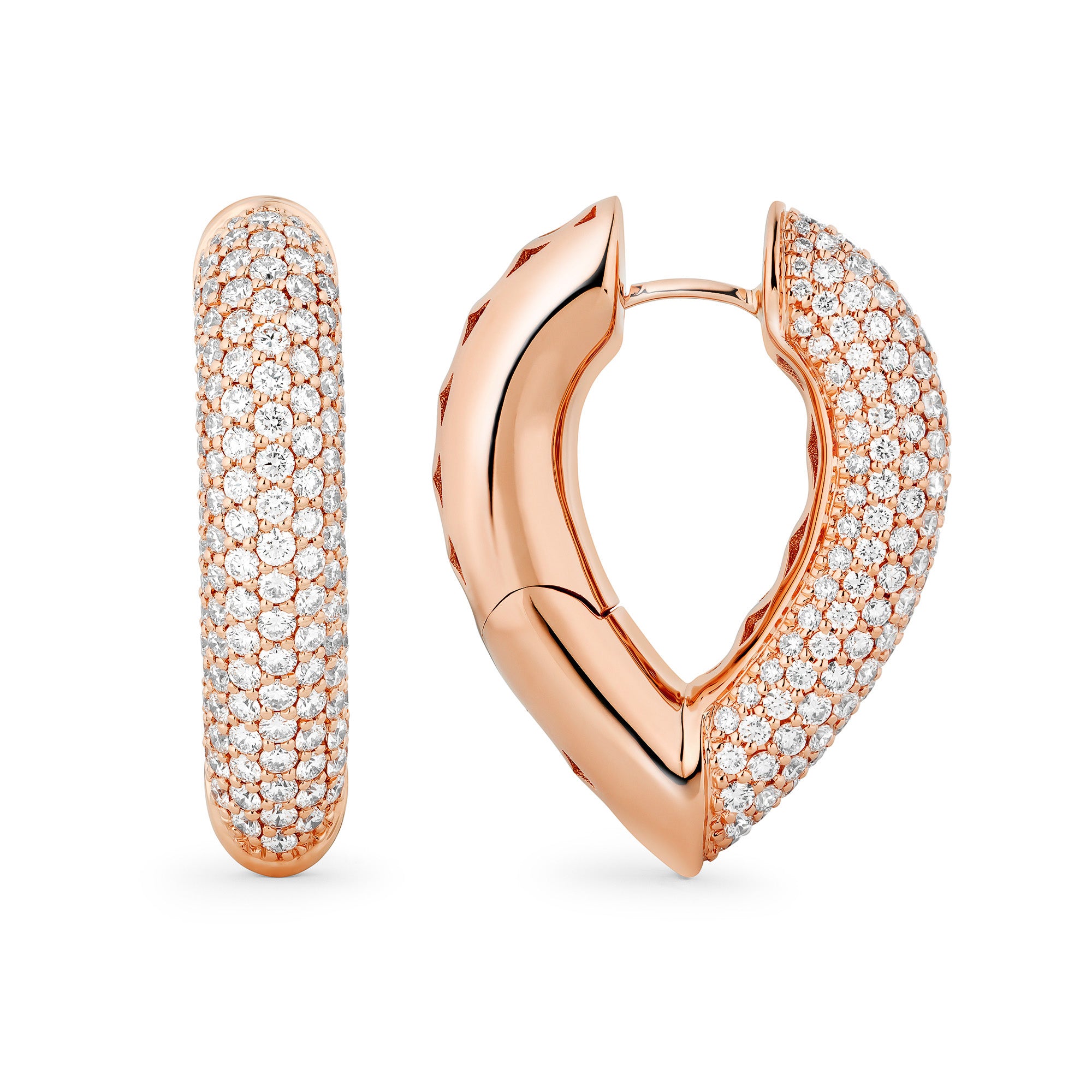 Drop Link Earrings Pave Big