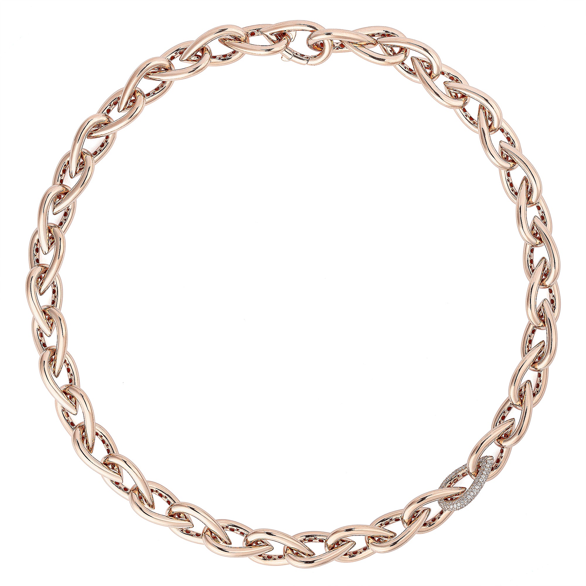 Drop Link Necklace Pave