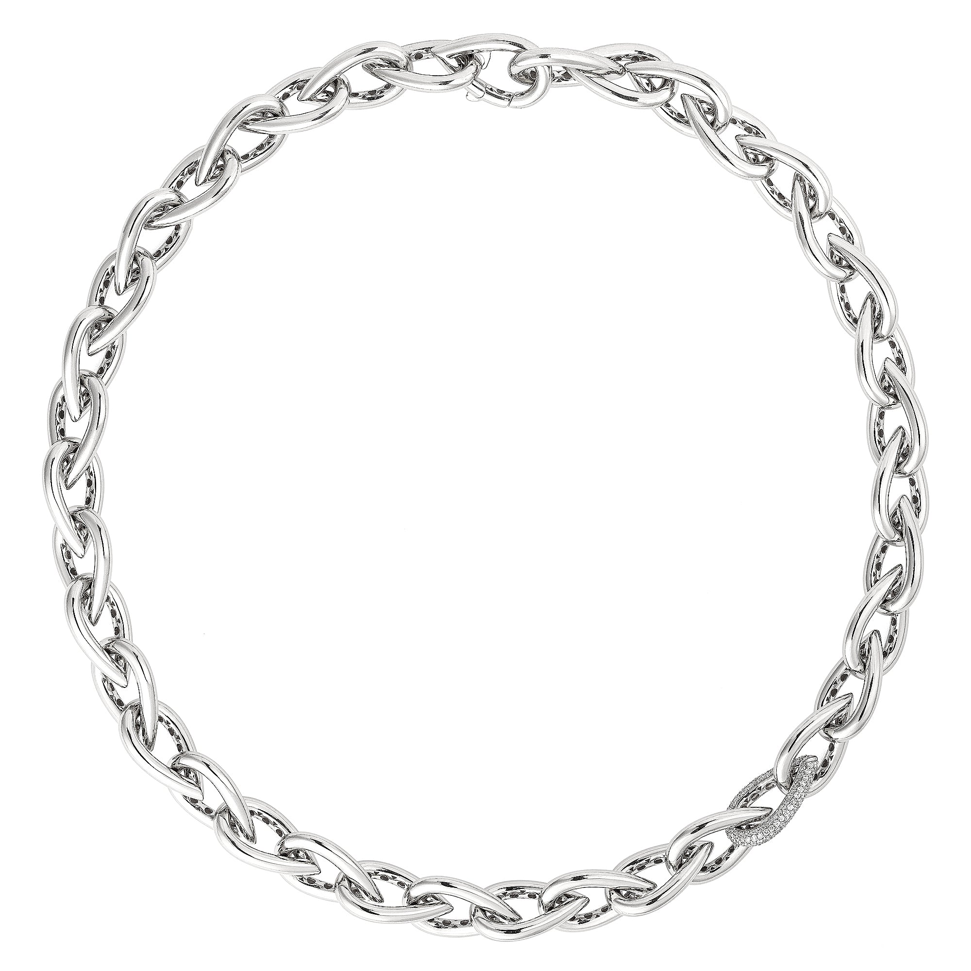 Drop Link Necklace Pave