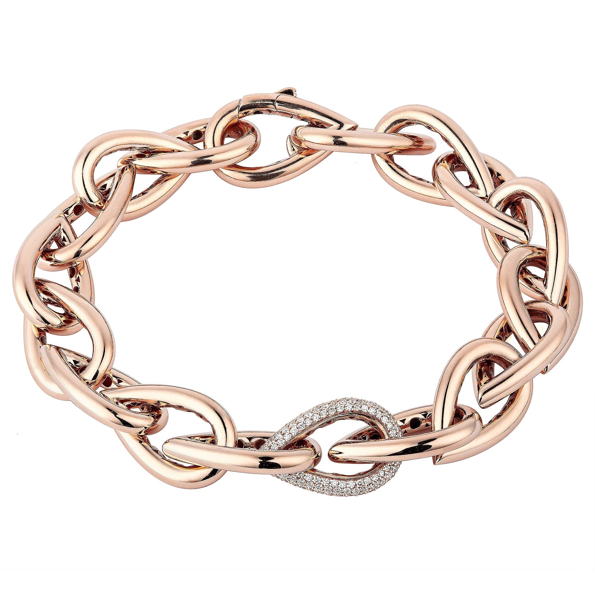 Drop Link Bracelet Pave