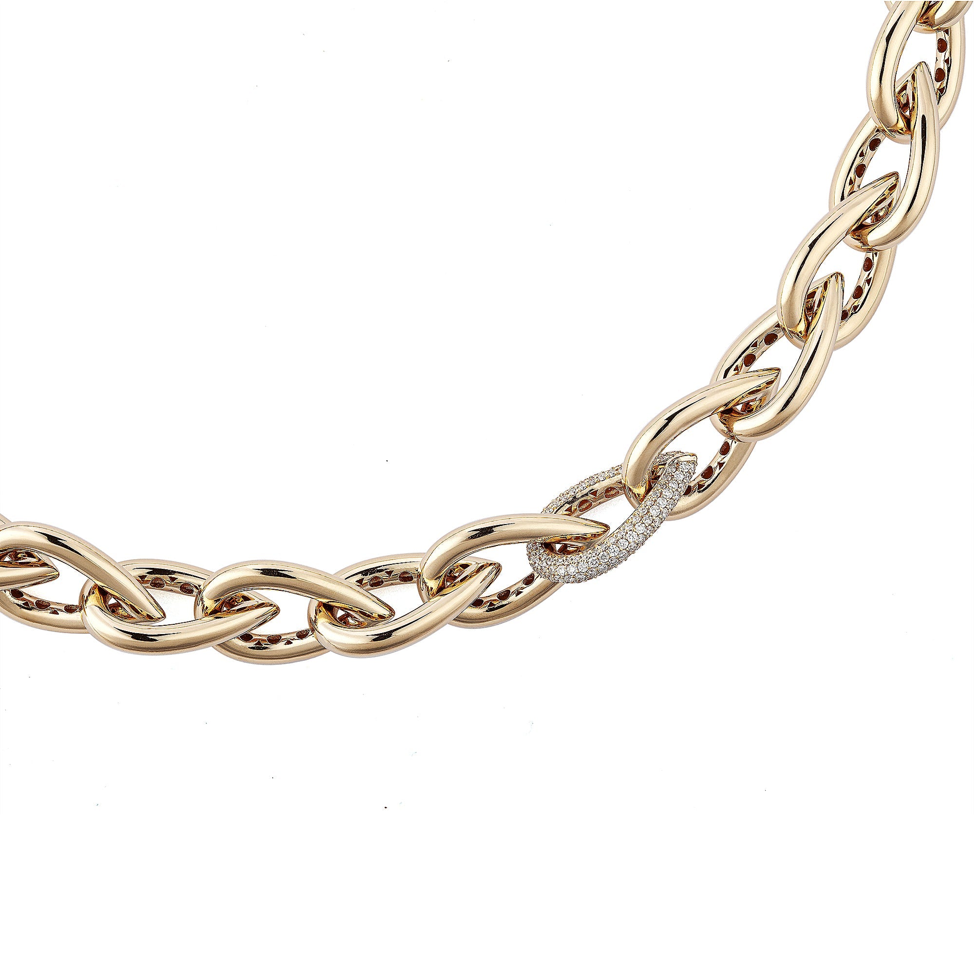 Drop Link Necklace Pave