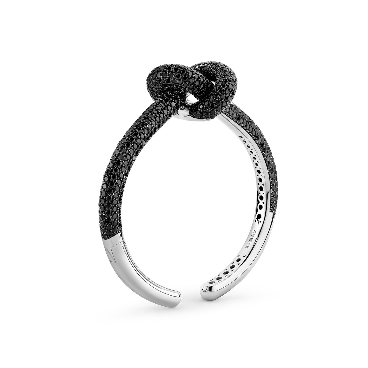Legacy Knot medium cuff with black diamonds