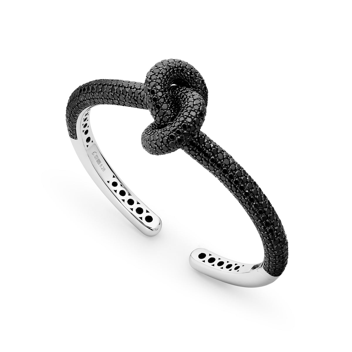 Legacy Knot medium cuff with black diamonds