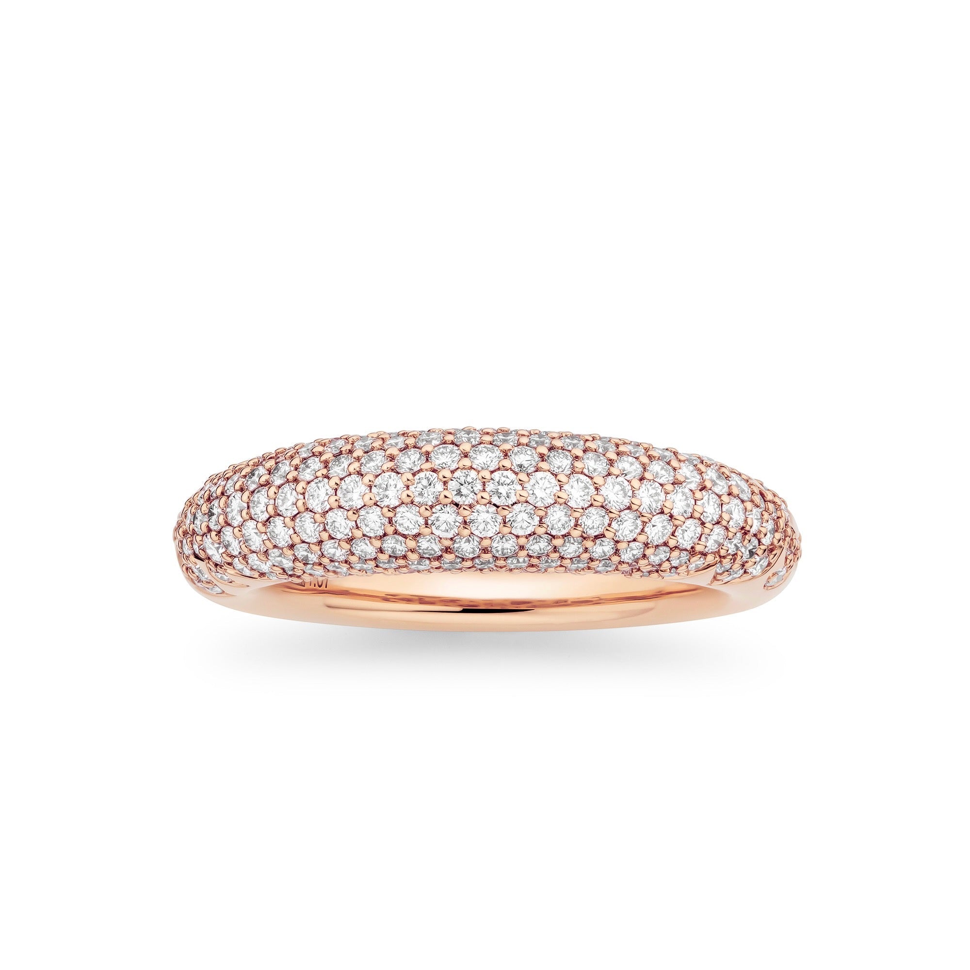 New York 66 Dome Ring Pave Medium