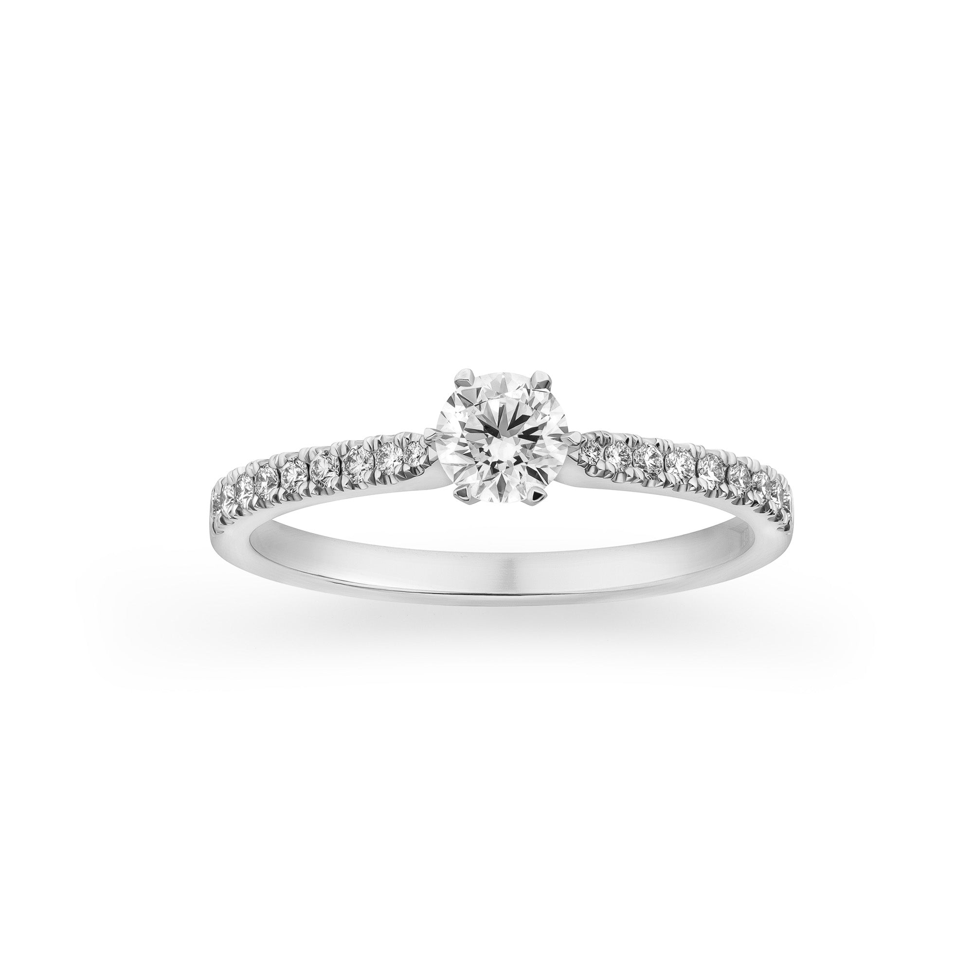 Slim Classic Engagement Ring Pave
