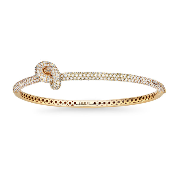 Legacy Knot Bangle Full Pave | 18K Gold Bangle | Engelbert 1
