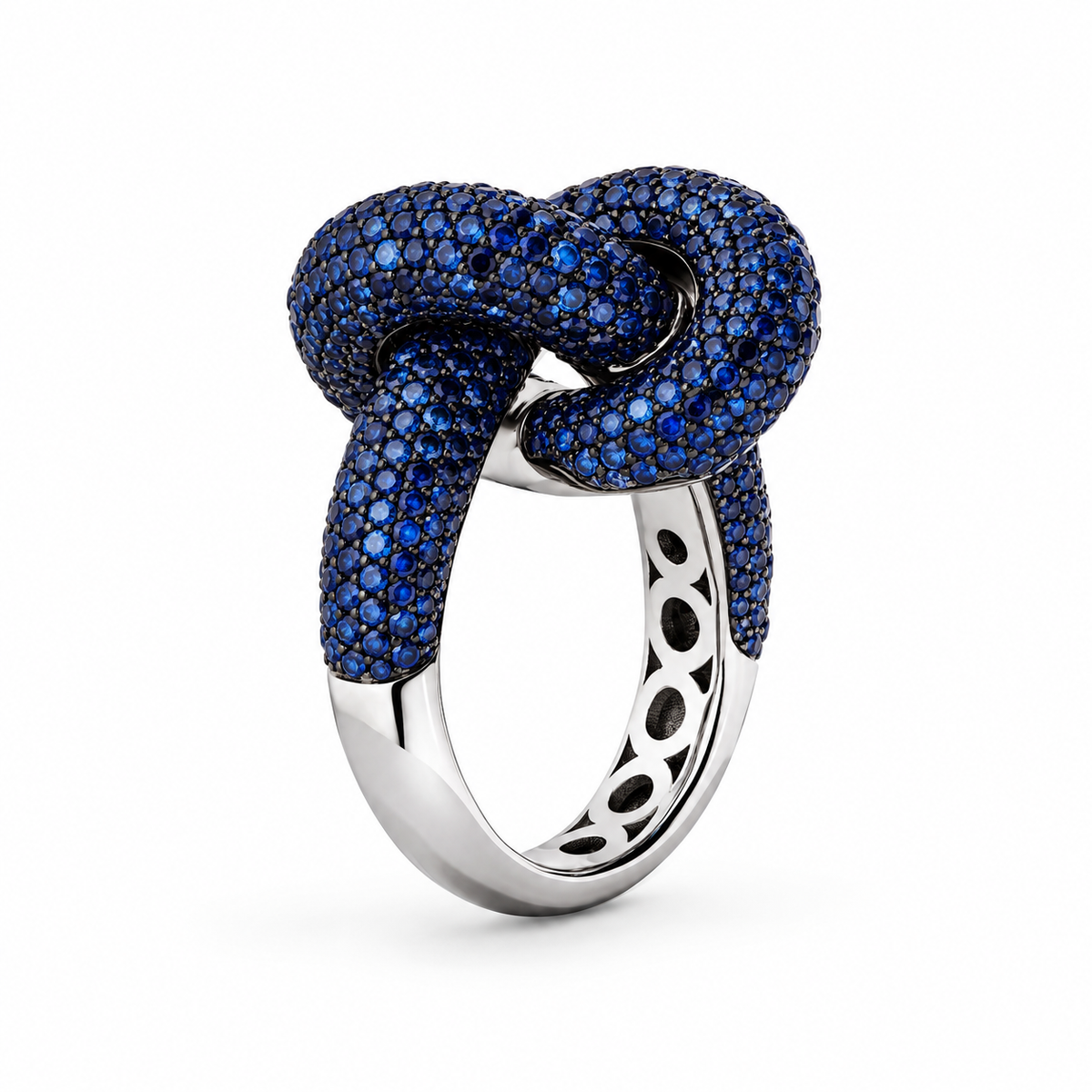 Legacy Knot Ring Big Blue Sapphire