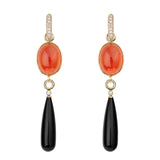 SWEDISH GRACE RED BLACK EARRINGS